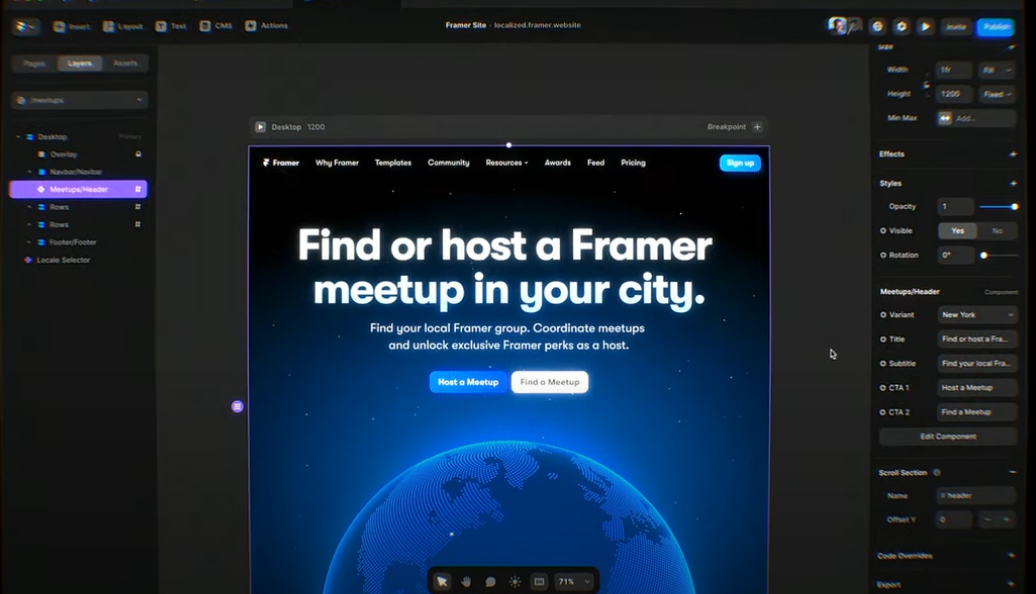 Framer - no code app builder