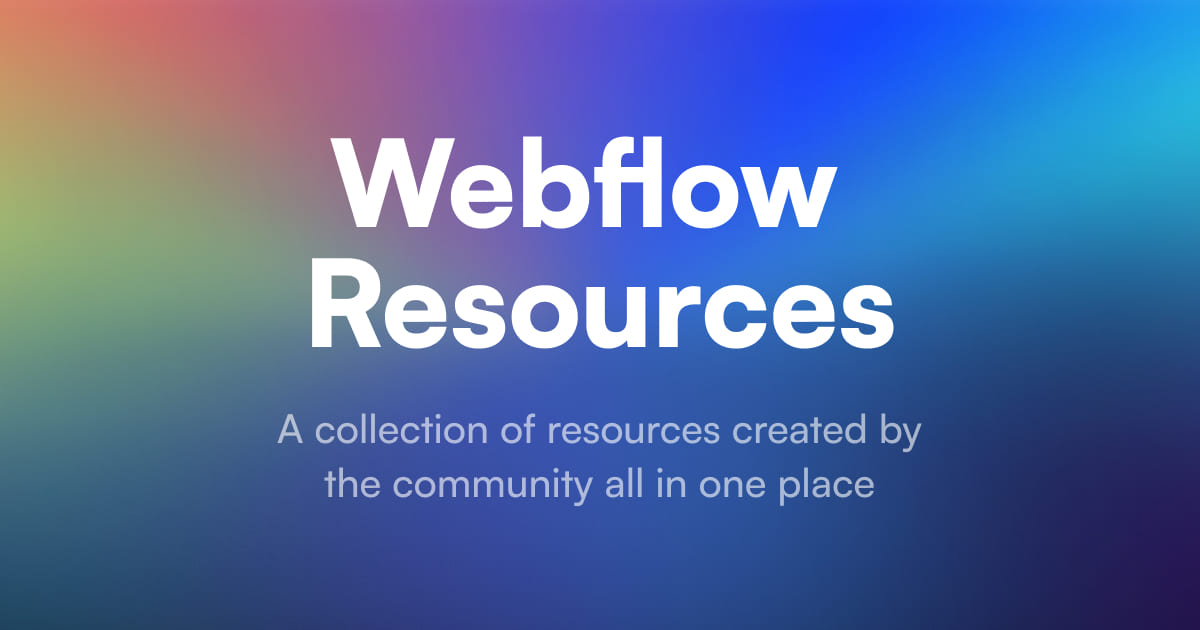 Webflow Resources