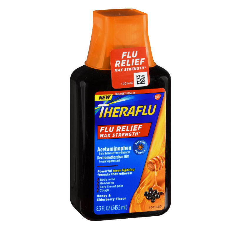 Theraflu Flu Relief Syrup Honey & Elderberry Flavor