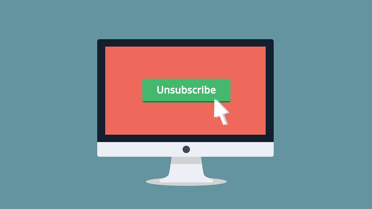 An illustration of the unsubscribe button on a computer screen