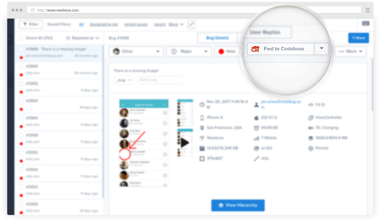 graphich to show manually forwarding instabug reports in Shortcut