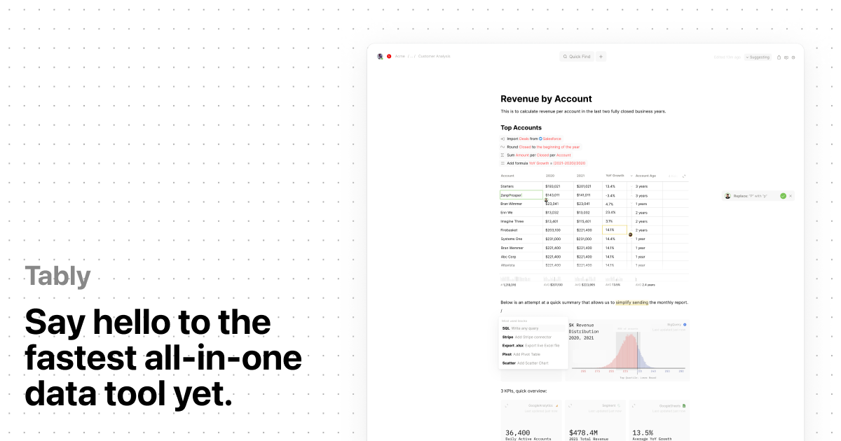 Tably The Fastest All in one Data Tool Yet Tably the fastest all in one data tool yet
