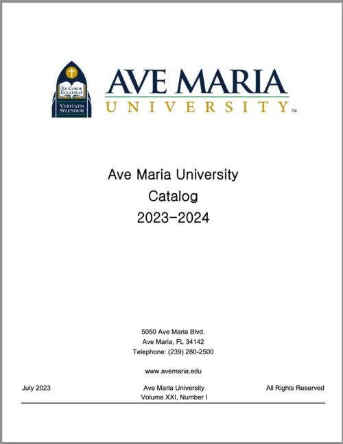 AMU Academic Catalog Ave Maria Catholic University