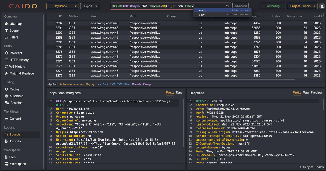 Caido - A lightweight web security auditing toolkit