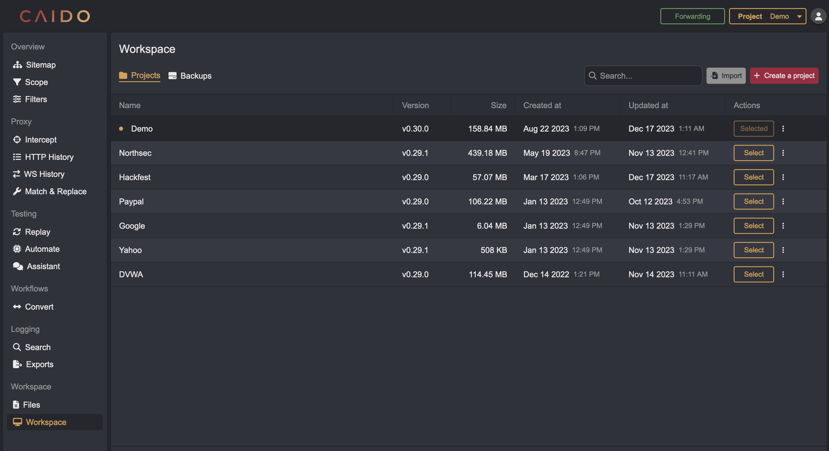 Caido - A lightweight web security auditing toolkit