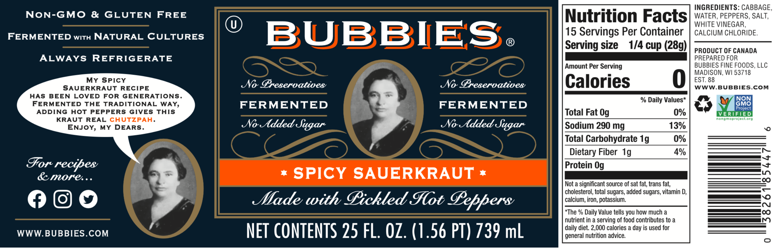 BUBBIES SPICY SAUERKRAUT