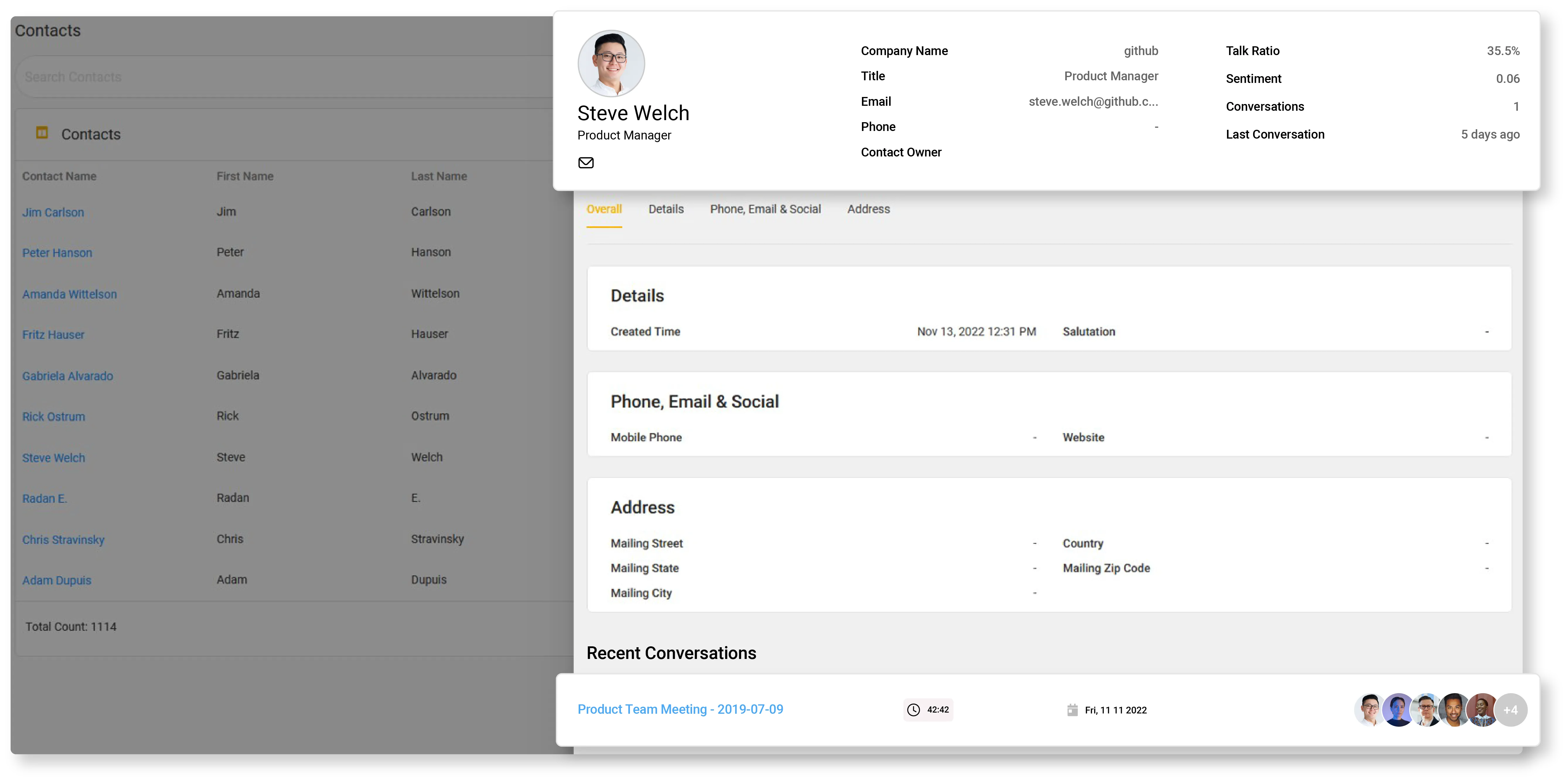  app screenshot -  contact directory