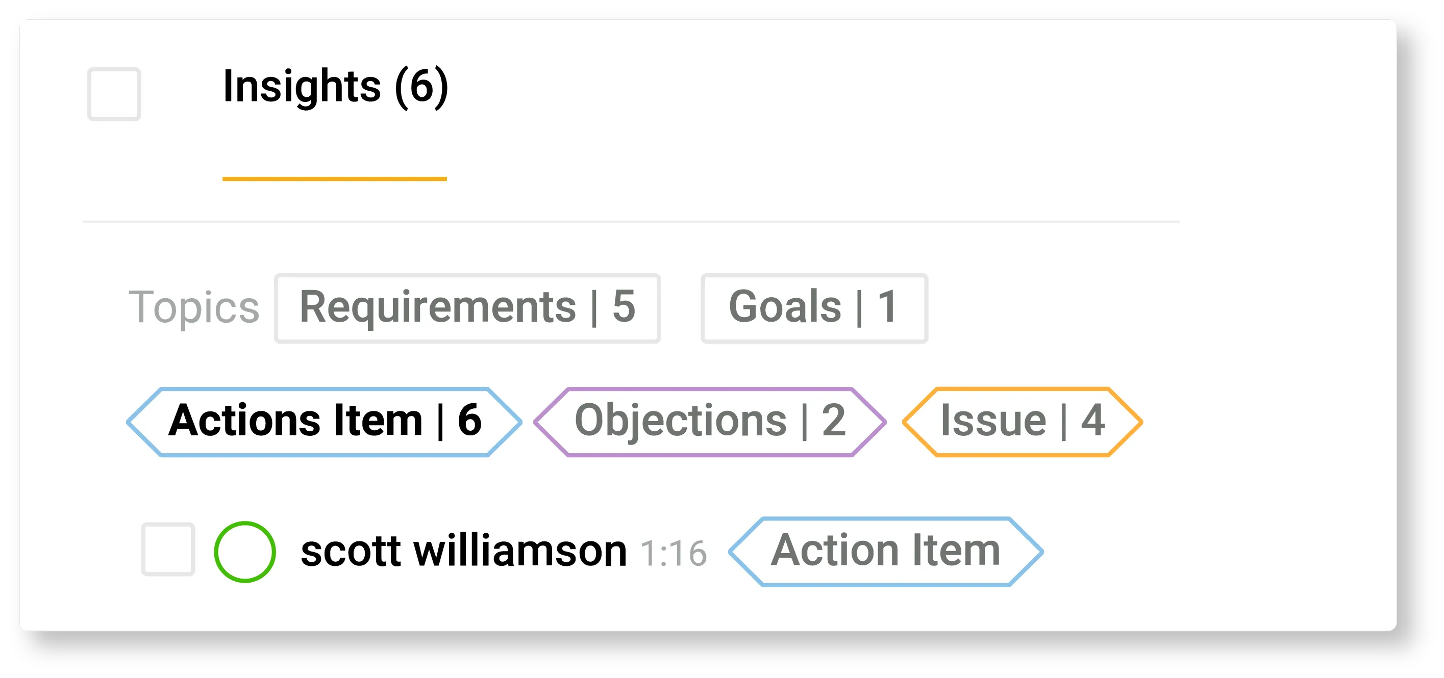 App screenshot - insights tab