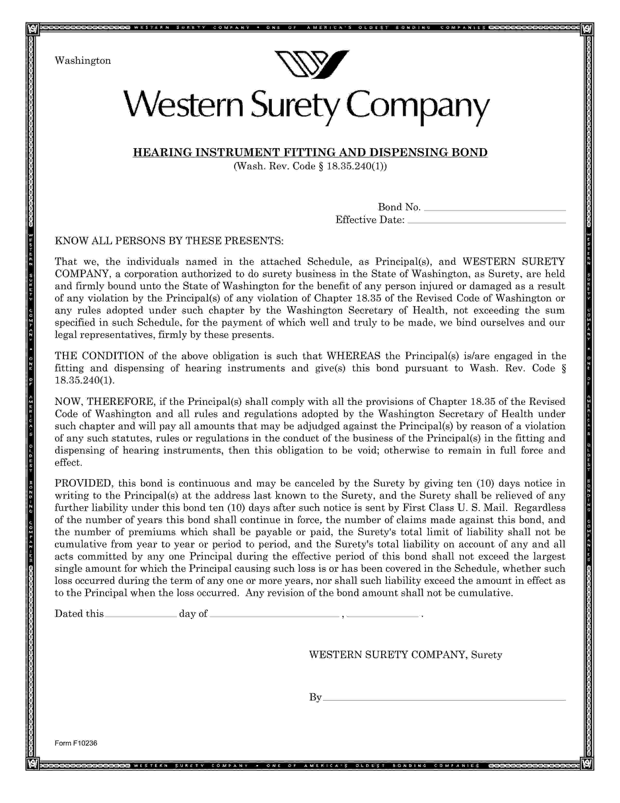 Hearing Instrument Establishment Bond EZ Surety Bonds