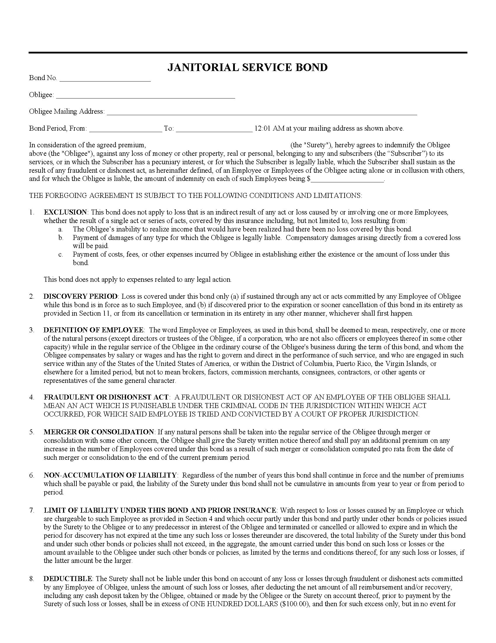 Janitorial Bond EZ Surety Bonds