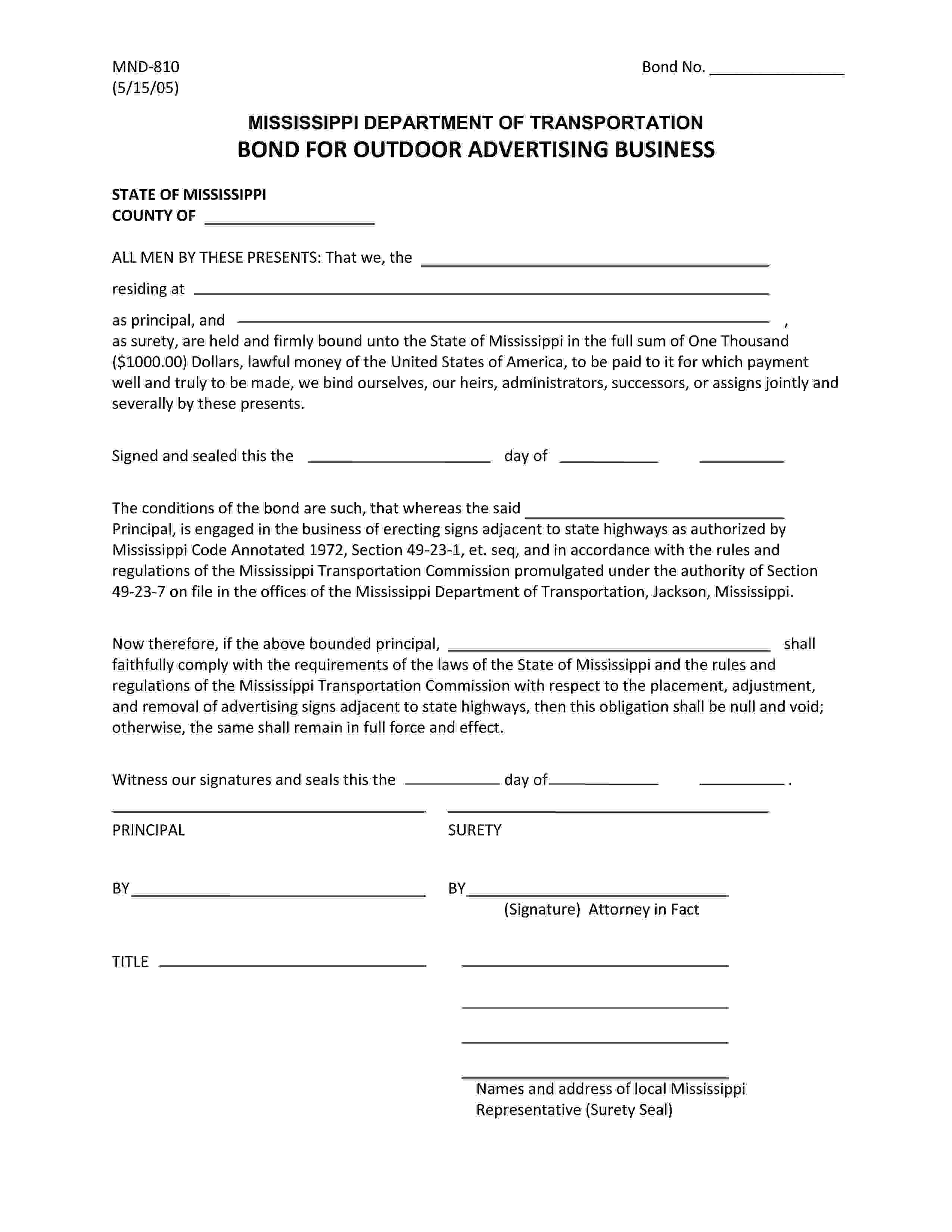 Mississippi Department of Transportation Outdoor Advertising Business