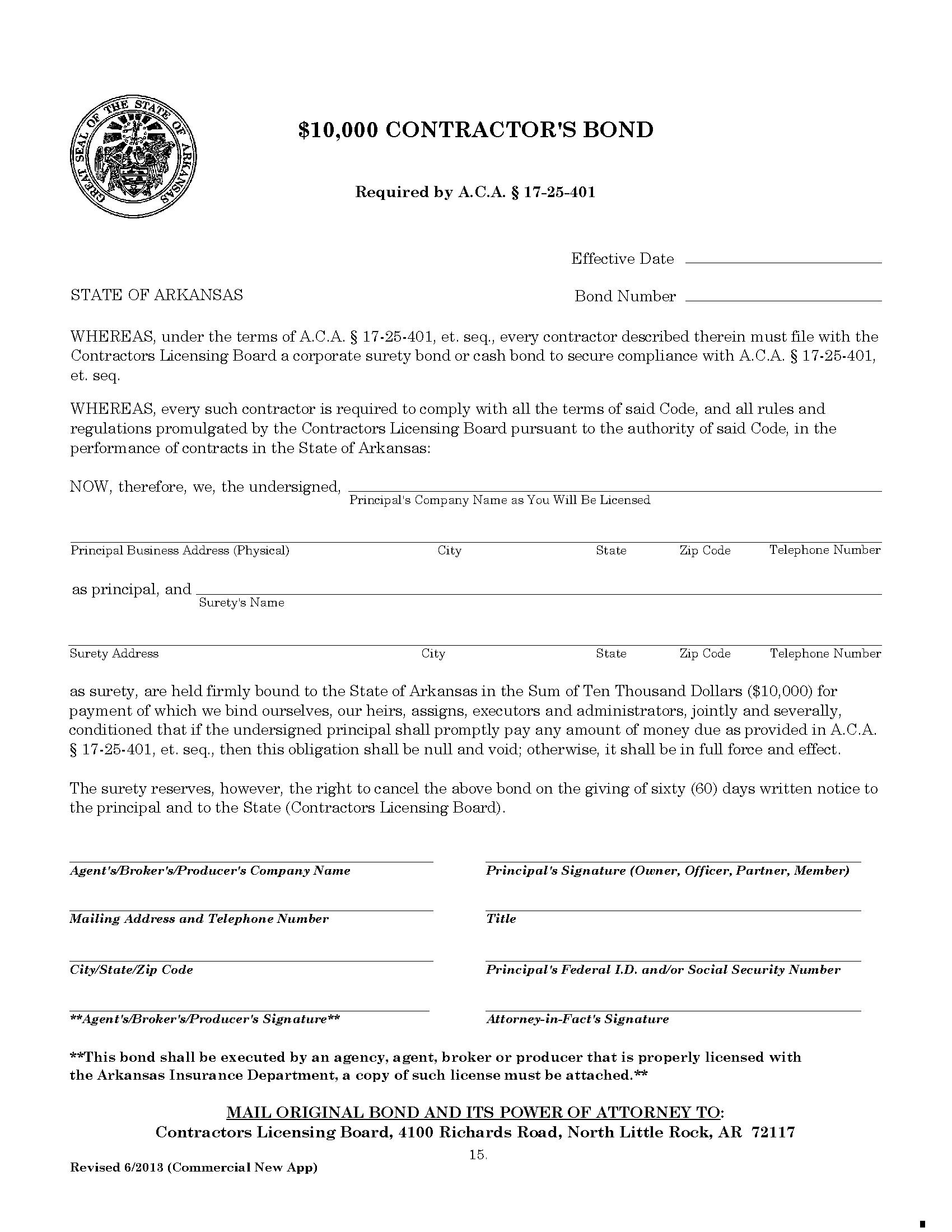 State of Arkansas Contractors License Bond | EZ Surety Bonds