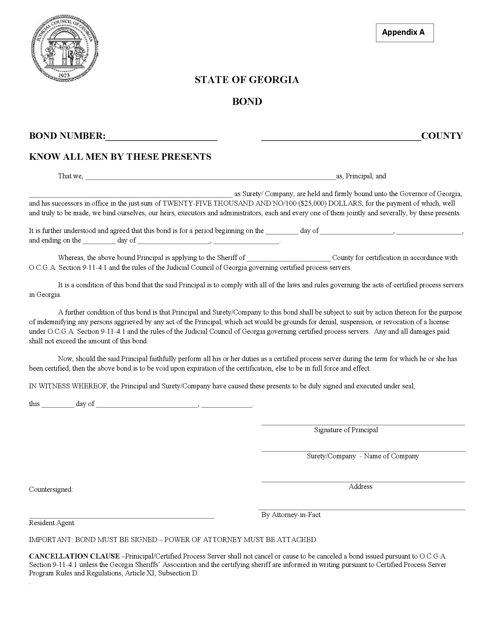 State of Process Server Bond EZ Surety Bonds