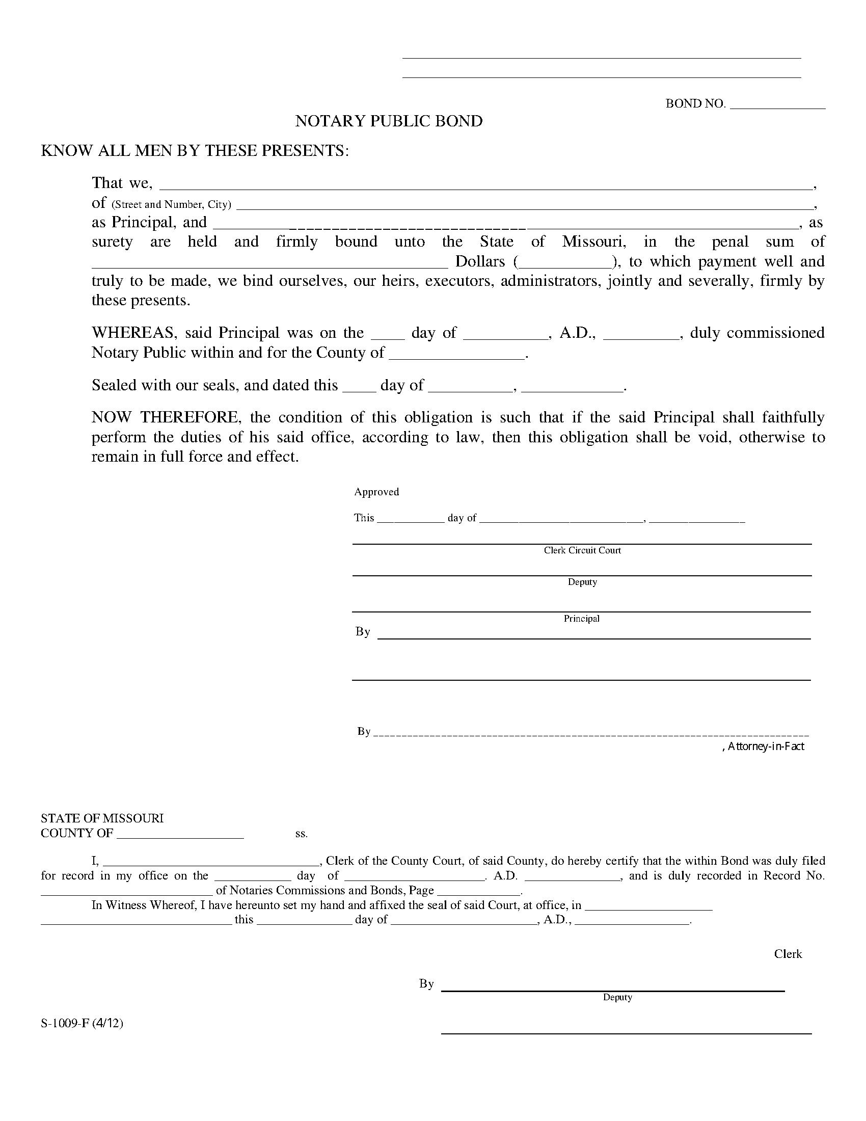 Missouri Notary Bonds EZ Surety Bonds