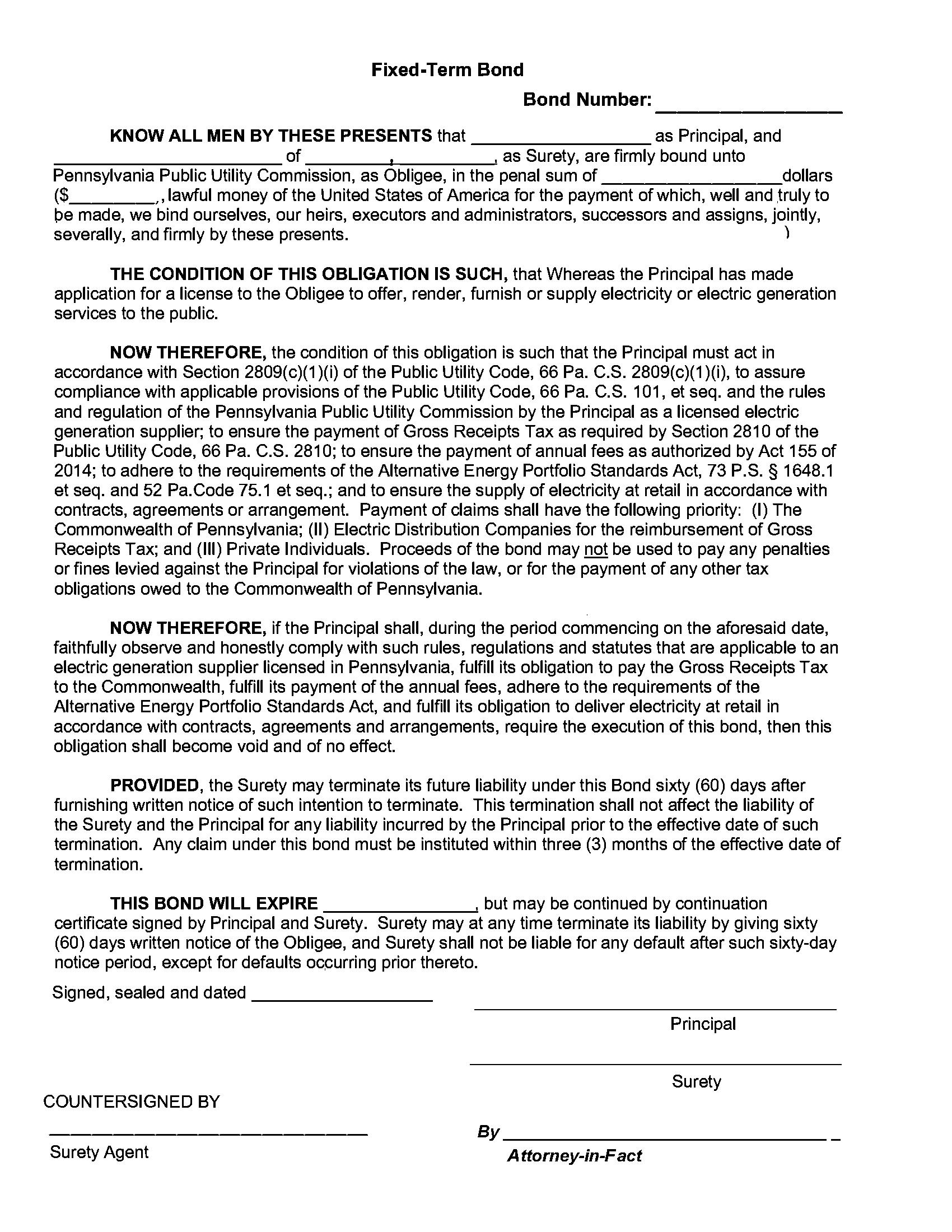 Pennsylvania Public Utility Commission Electric Generation Supplier