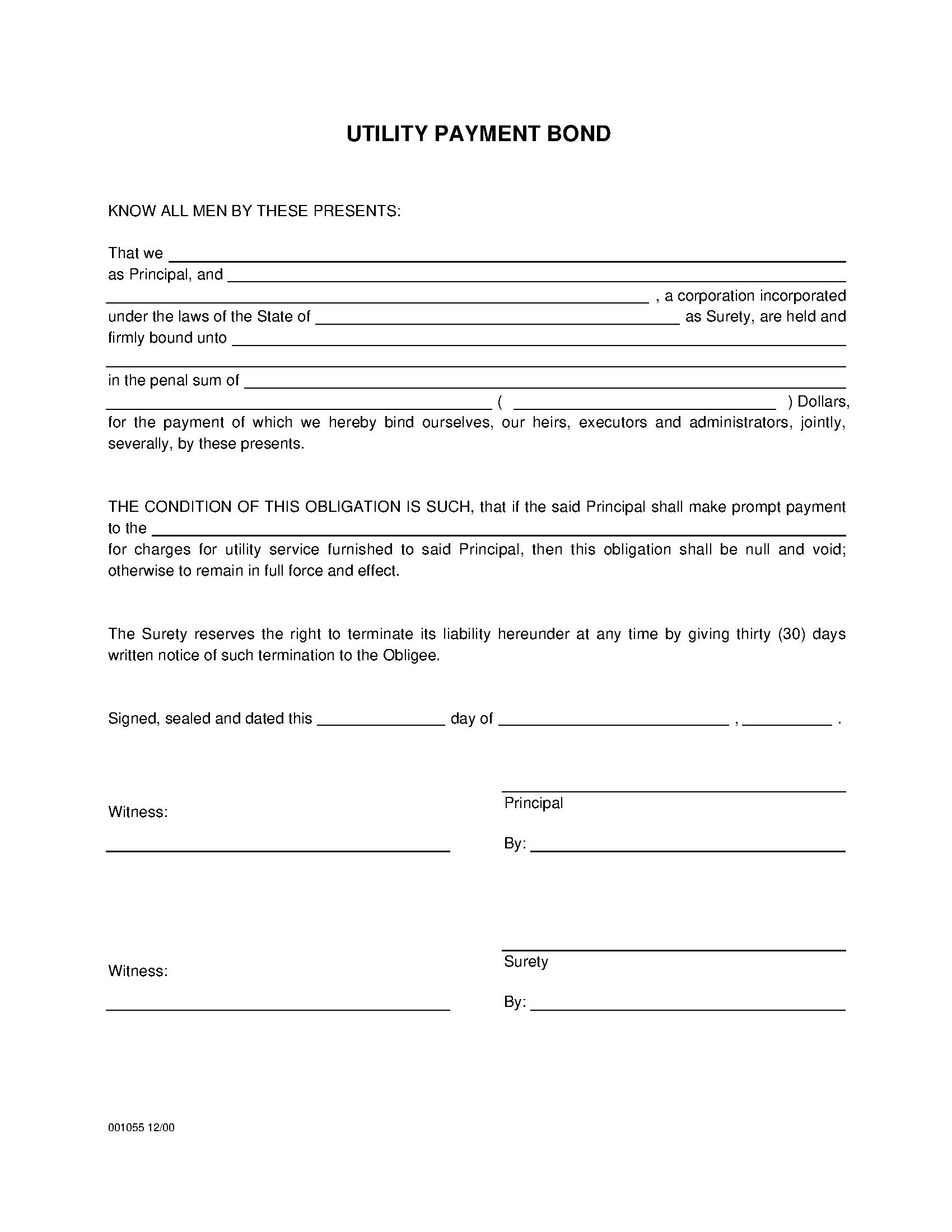 Town of Apex, North Carolina Utility Deposit Bond EZ Surety Bonds