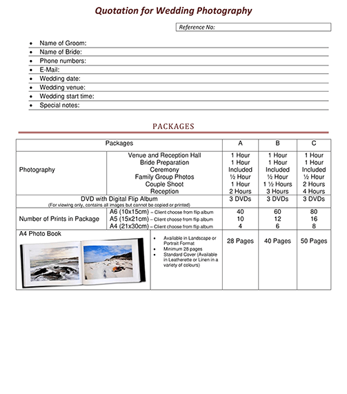 Photography Quotation Template