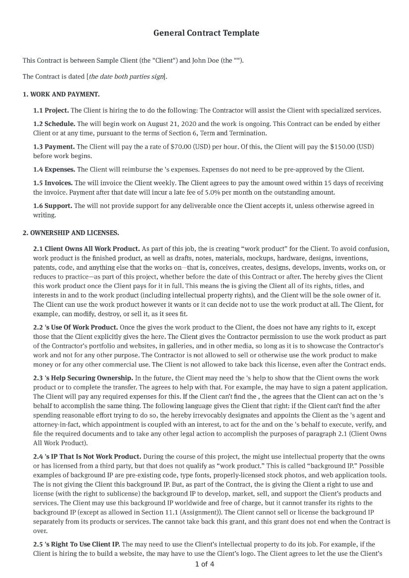 General Contract Template