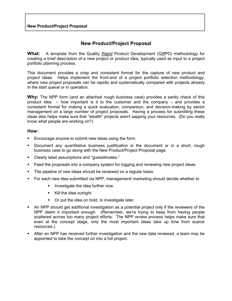 Product Development Proposal Template