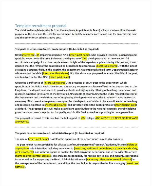 Recruitment Proposal Template
