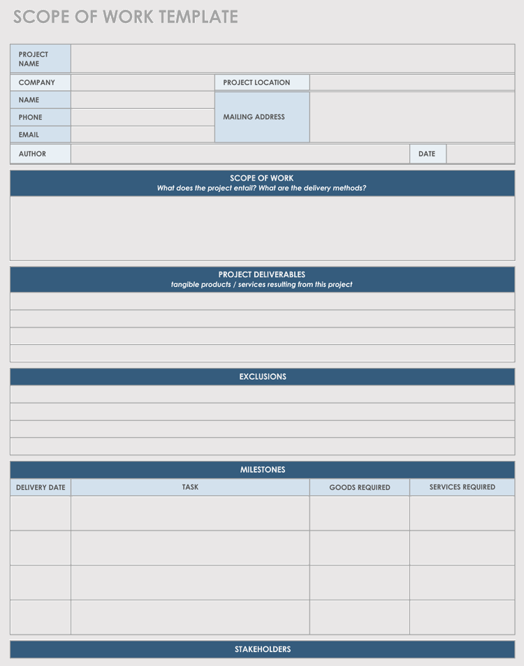 Statement of Work PDF Template