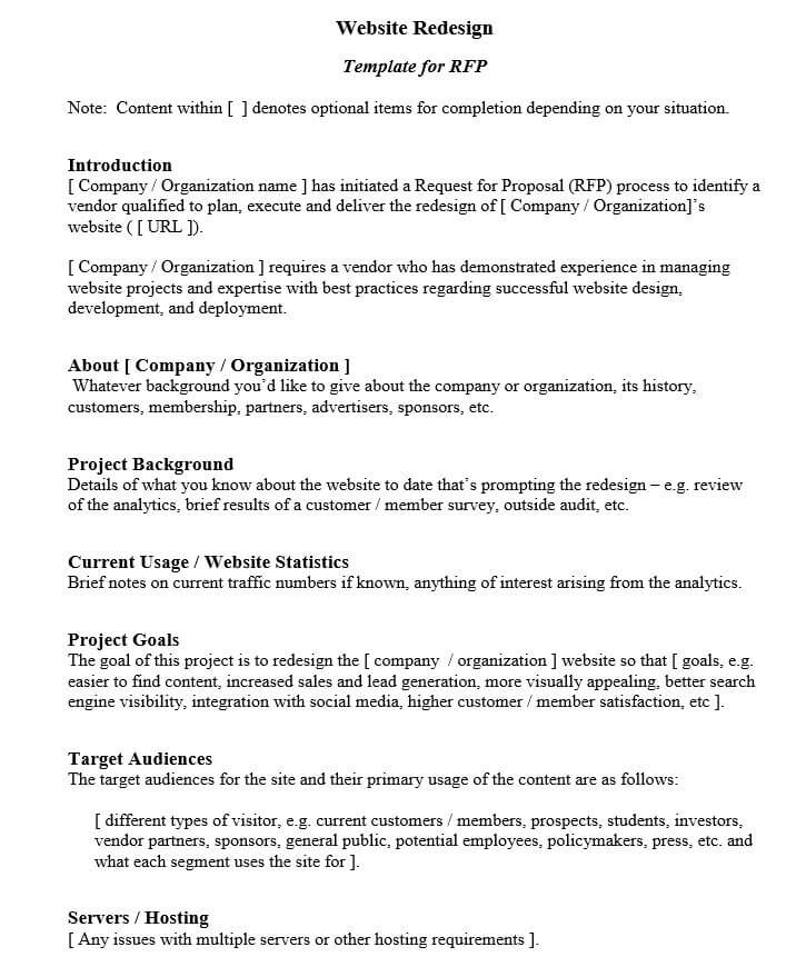 Website Redesign Proposal Template