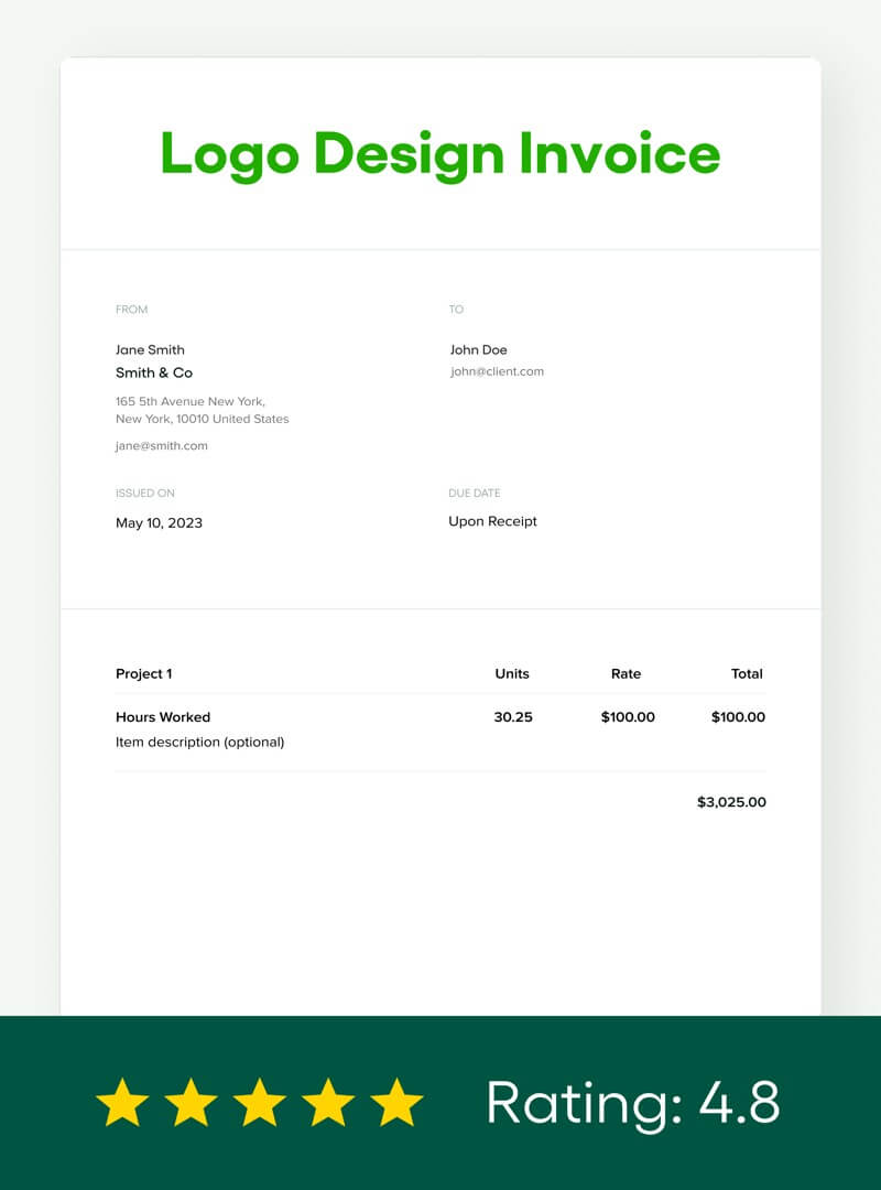 Free Logo Design Invoice Template FREE 2024 Updated Bonsai