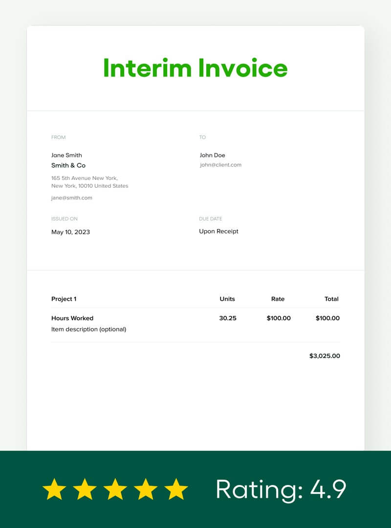 Free Interim Invoice Template (FREE 2024 Updated) Bonsai