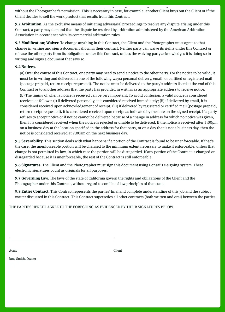 Free Photography Contract Template 2023 Bonsai free-photography-contract-template-2023-bonsai