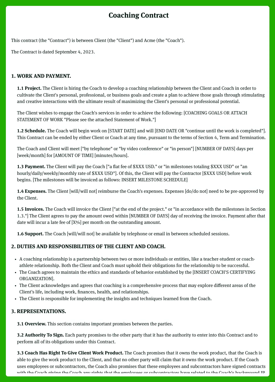 Coaching Agreement Templates FREE 2023 Updated Bonsai Coaching Agreement Templates FREE 2023 Updated Bonsai