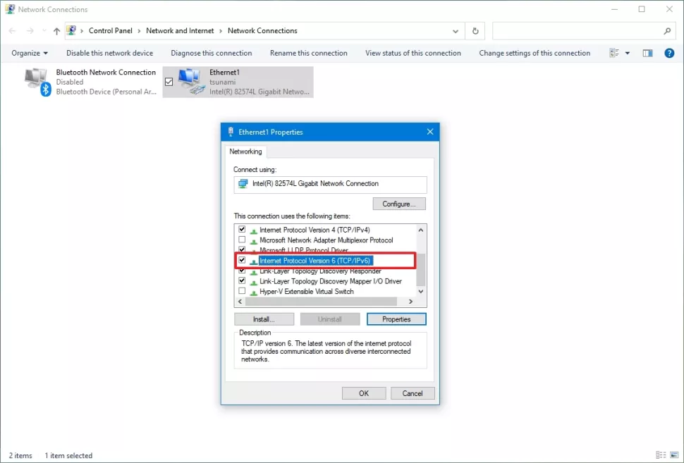 server properties, Control panel, windows