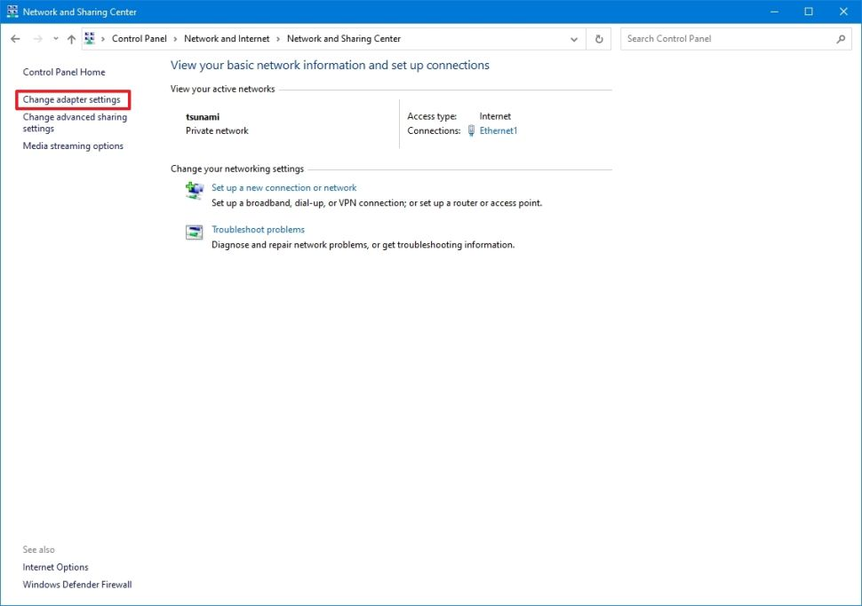 Cloudflare, change adapter settings