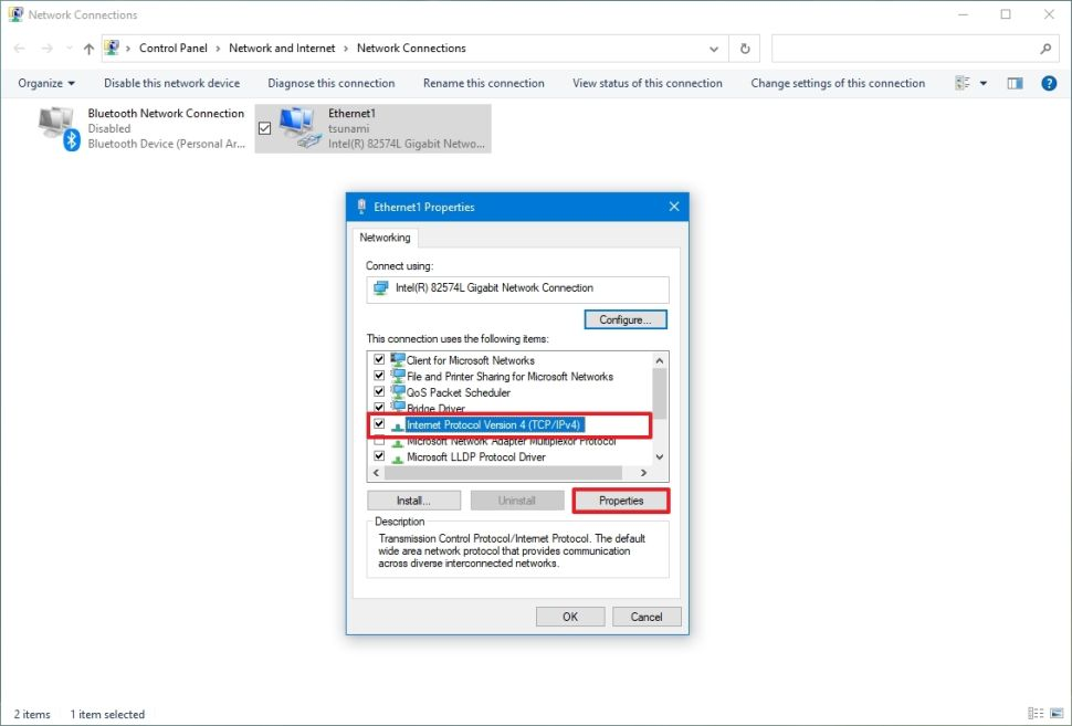 Internet Protocol, Control panel