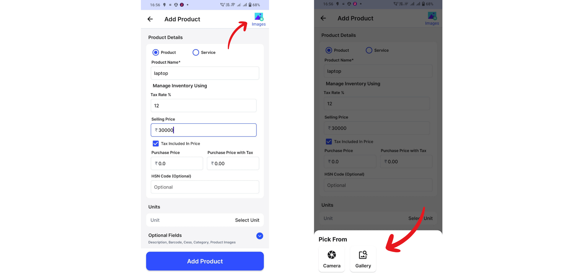 Upload the image of the product