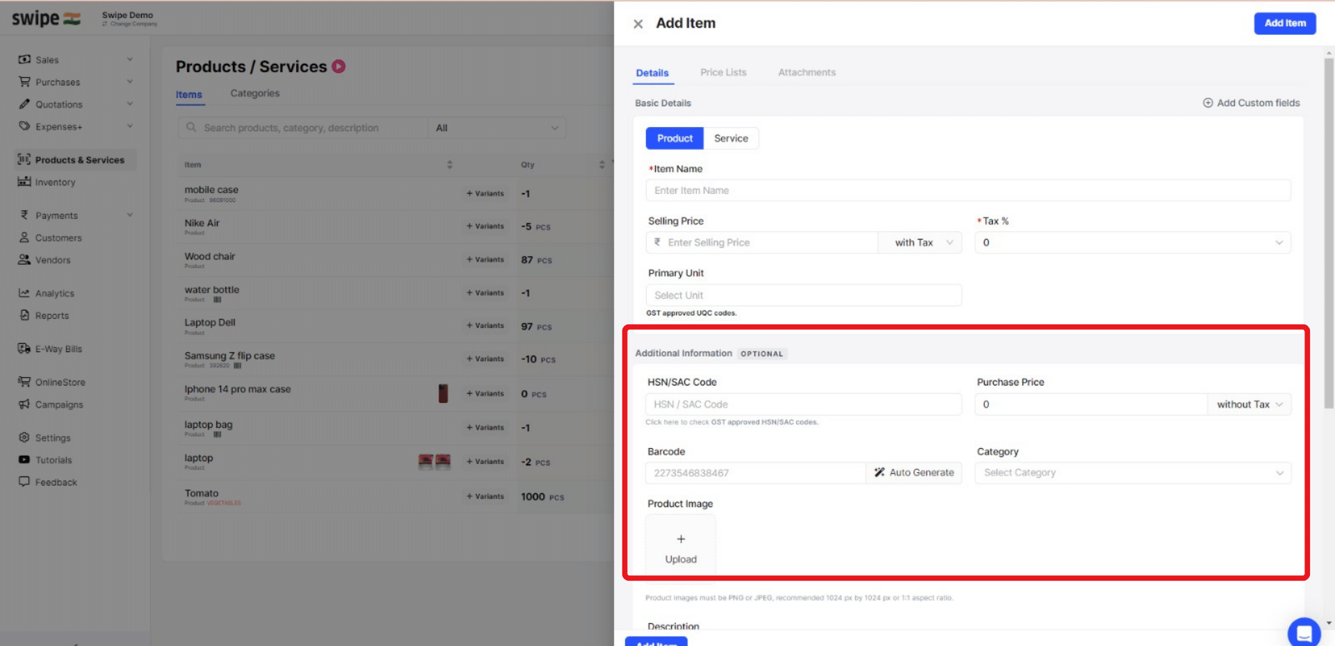fill in other required fields
