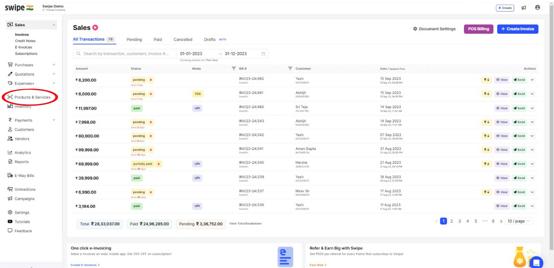 go to products and services