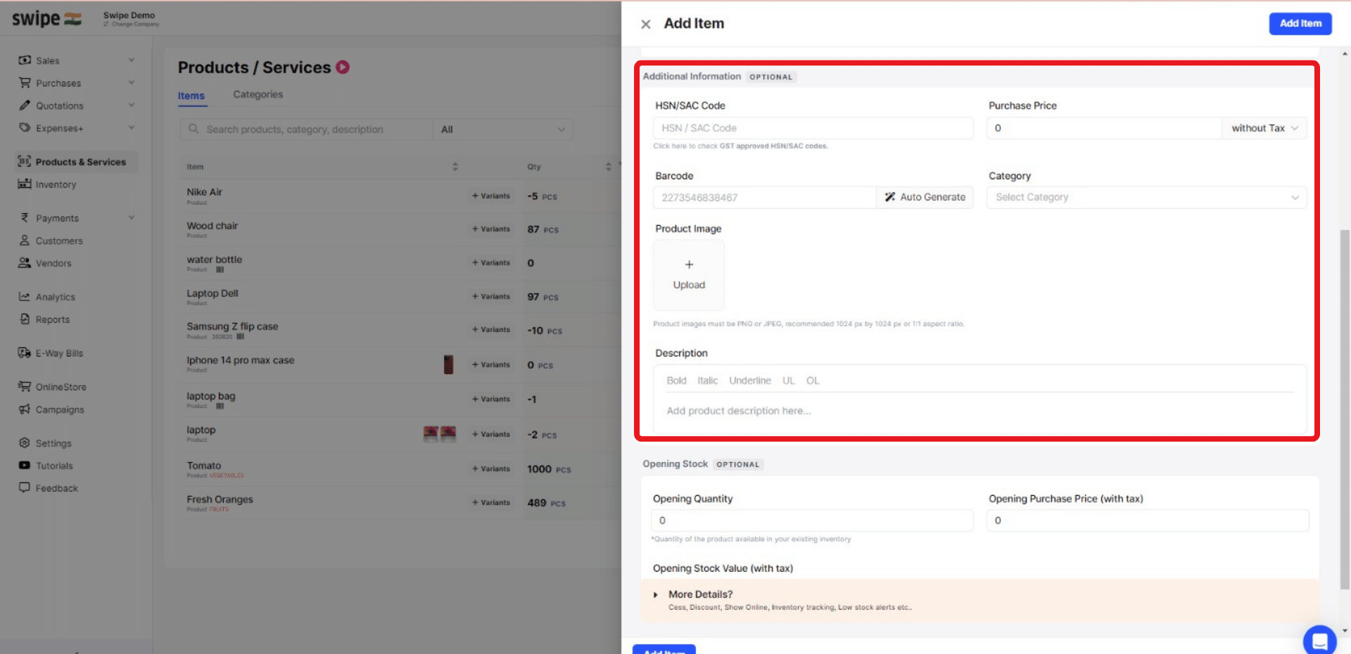 fill in the other details