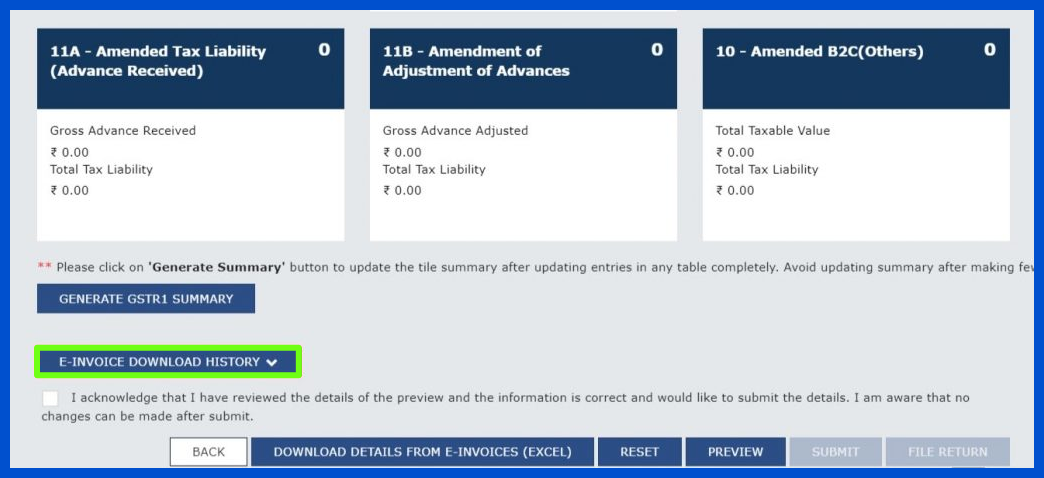 e-invoice download history