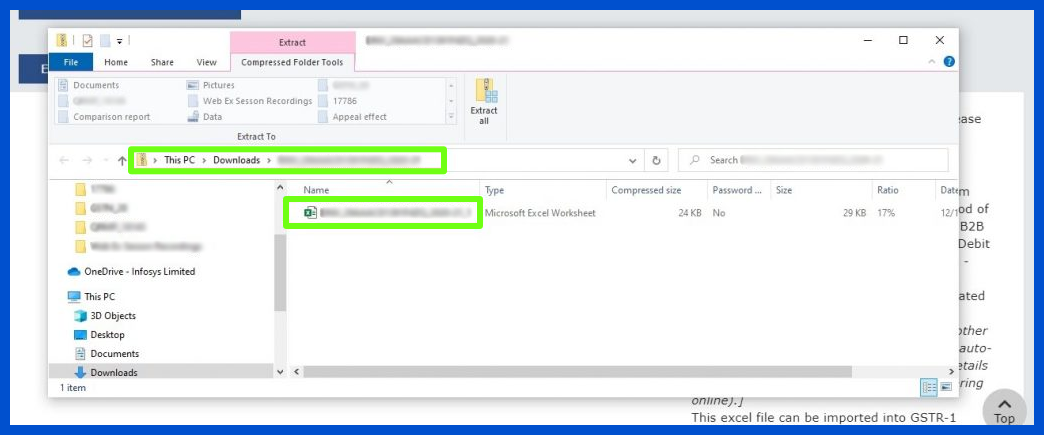 access the excel file