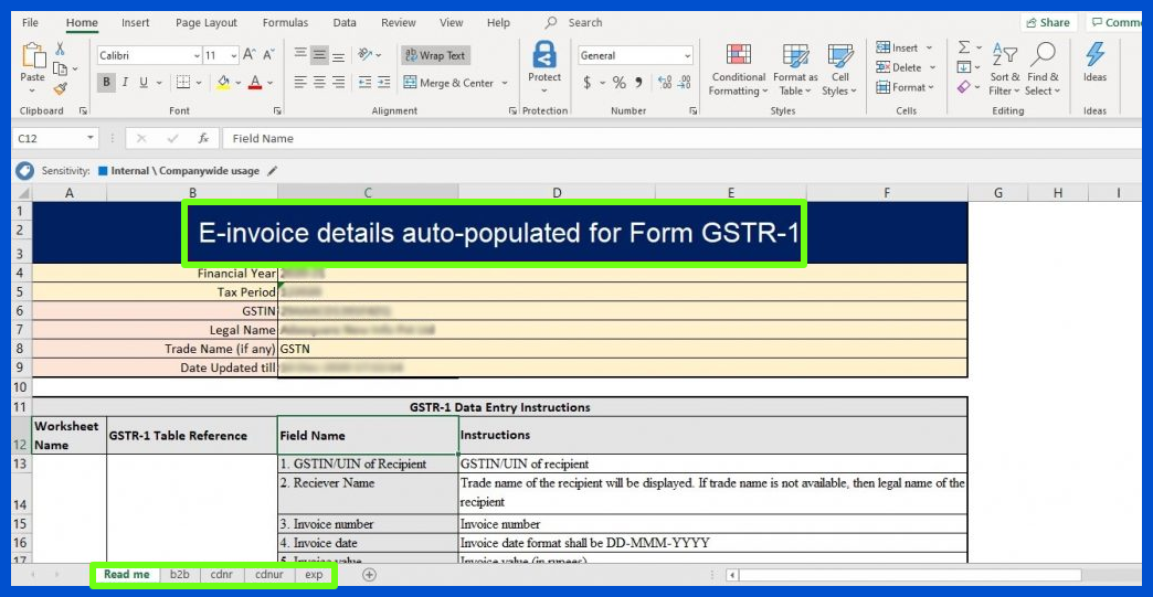 e invoice details auto populated