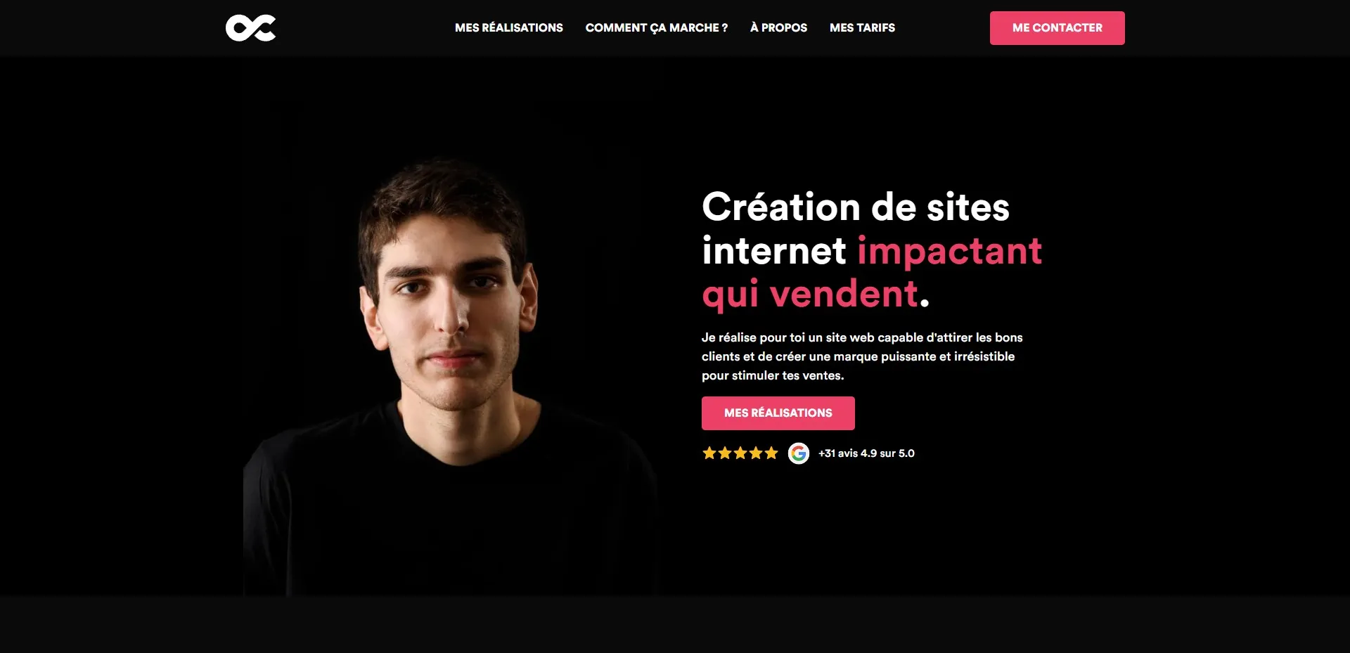 Création de site internet Webflow d'un Portfolio pour Web Designer