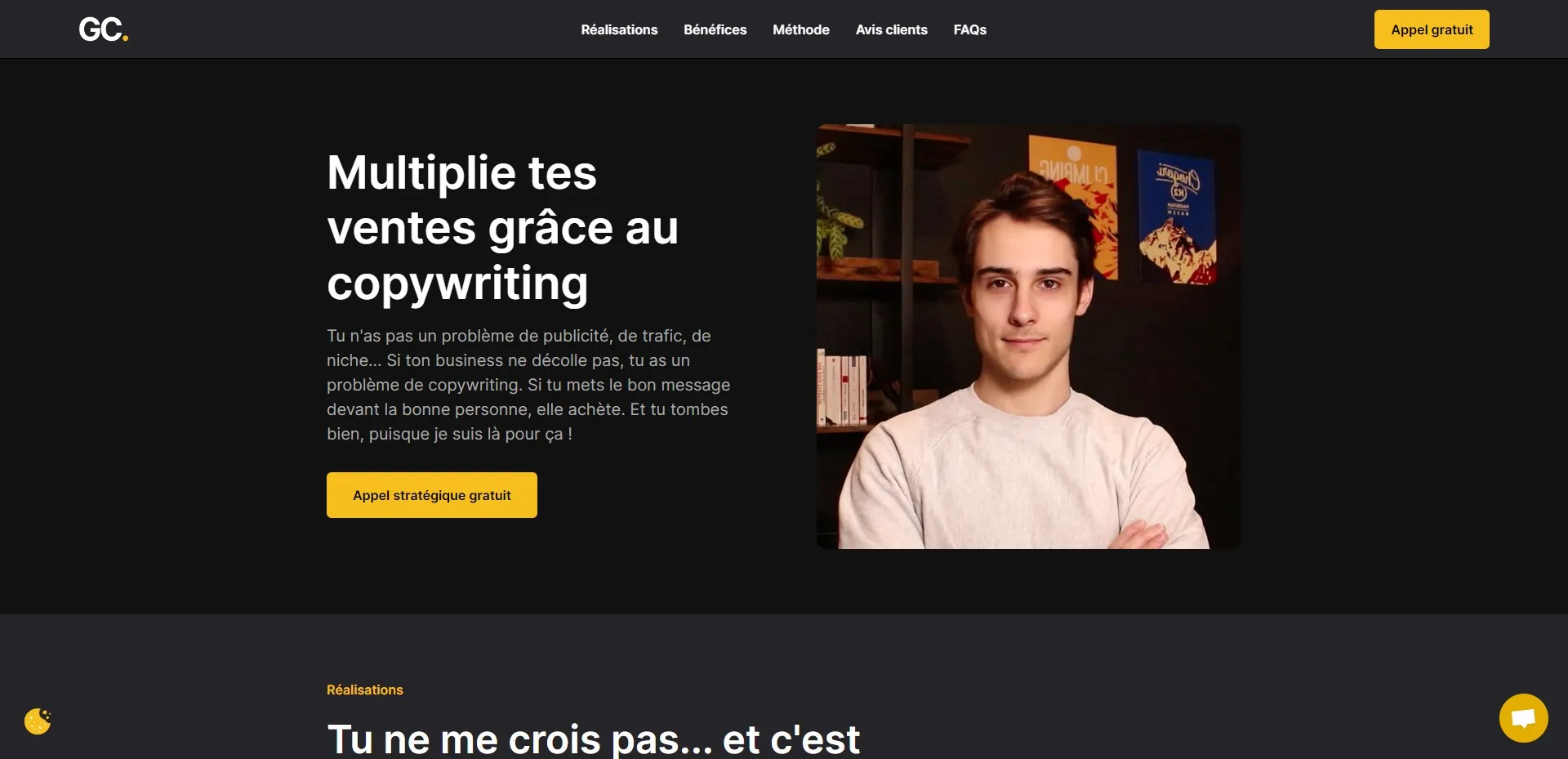 Création de site internet Webflow d'un Portfolio pour Copywritter