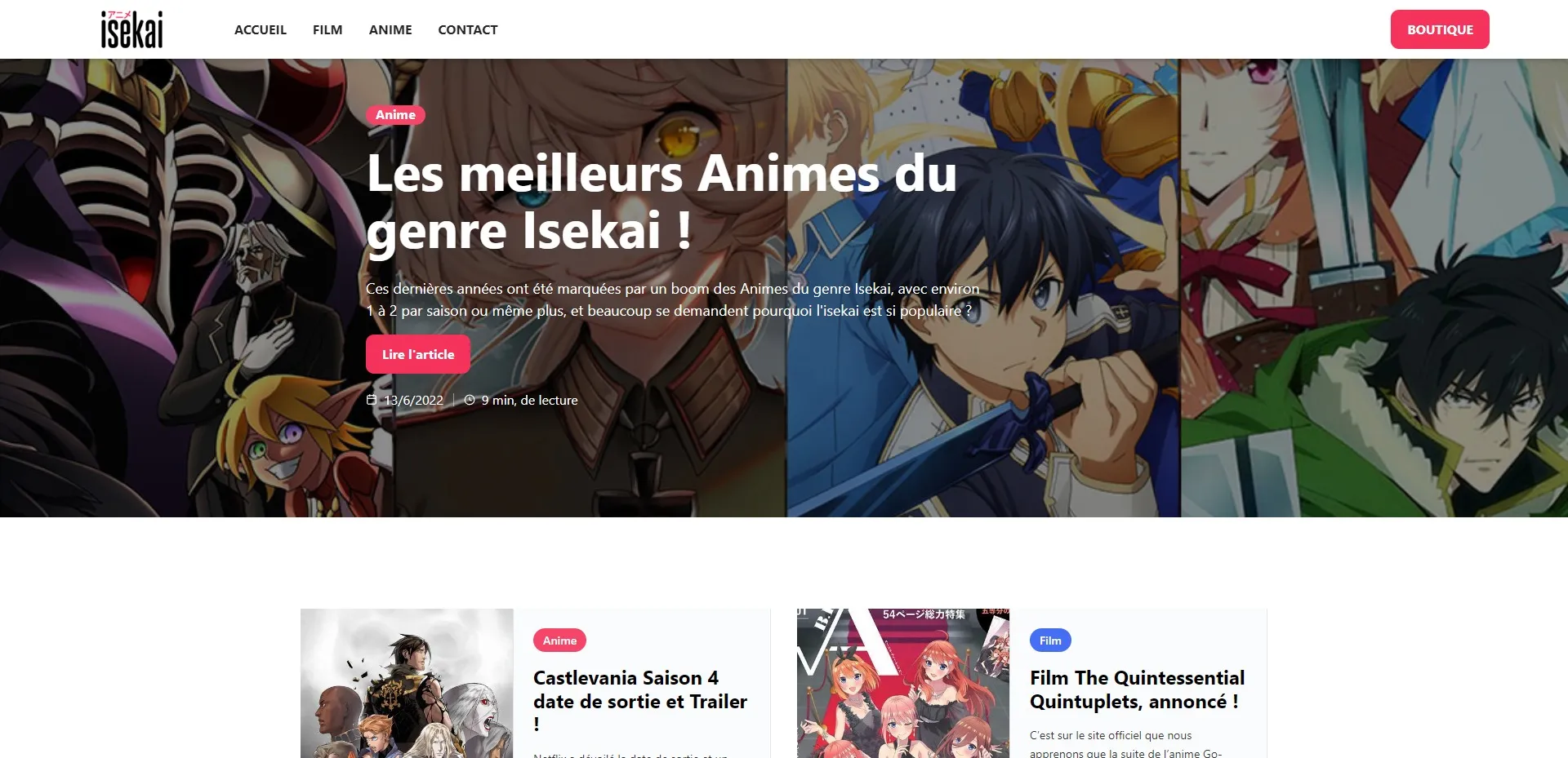 Création de site internet Webflow et d'un blog pour une marque E-commerce