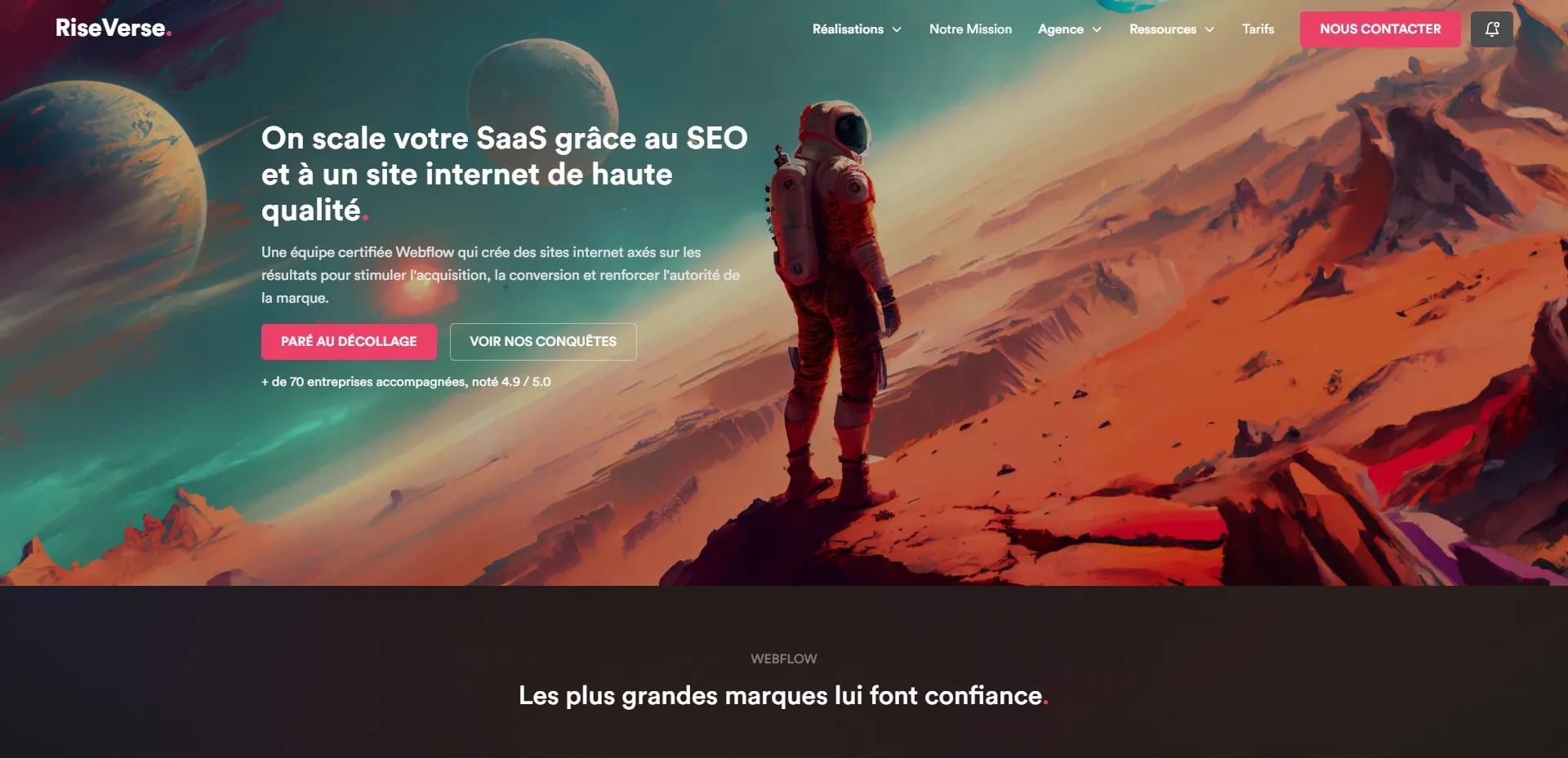 Création de site internet Webflow pour l'Agence Webflow RiseVerse