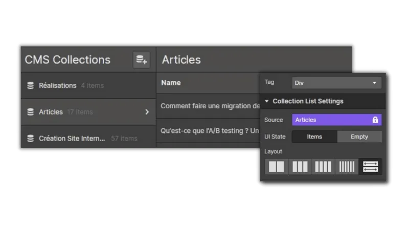 Développement Webflow avec le système de gestion de contenu (CMS) le plus puissant