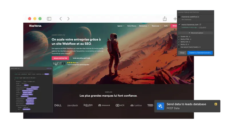 Les meilleures technologies de développement web de toute l'industrie avec Webflow