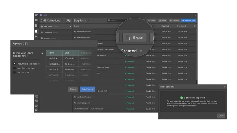 Développement Webflow grâce au plus puissant CMS No-cde du marché