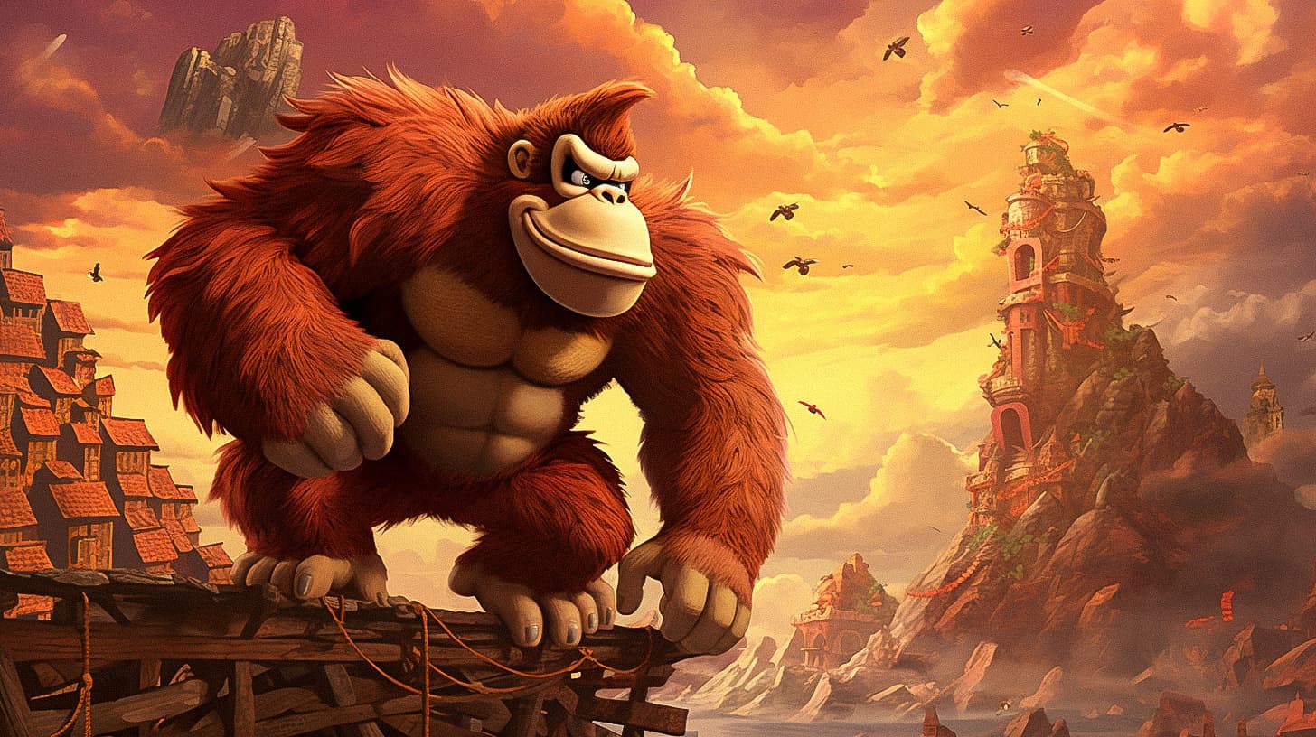 Donkey Kong Midjourney style Andrei Kovalev's Midlibrary