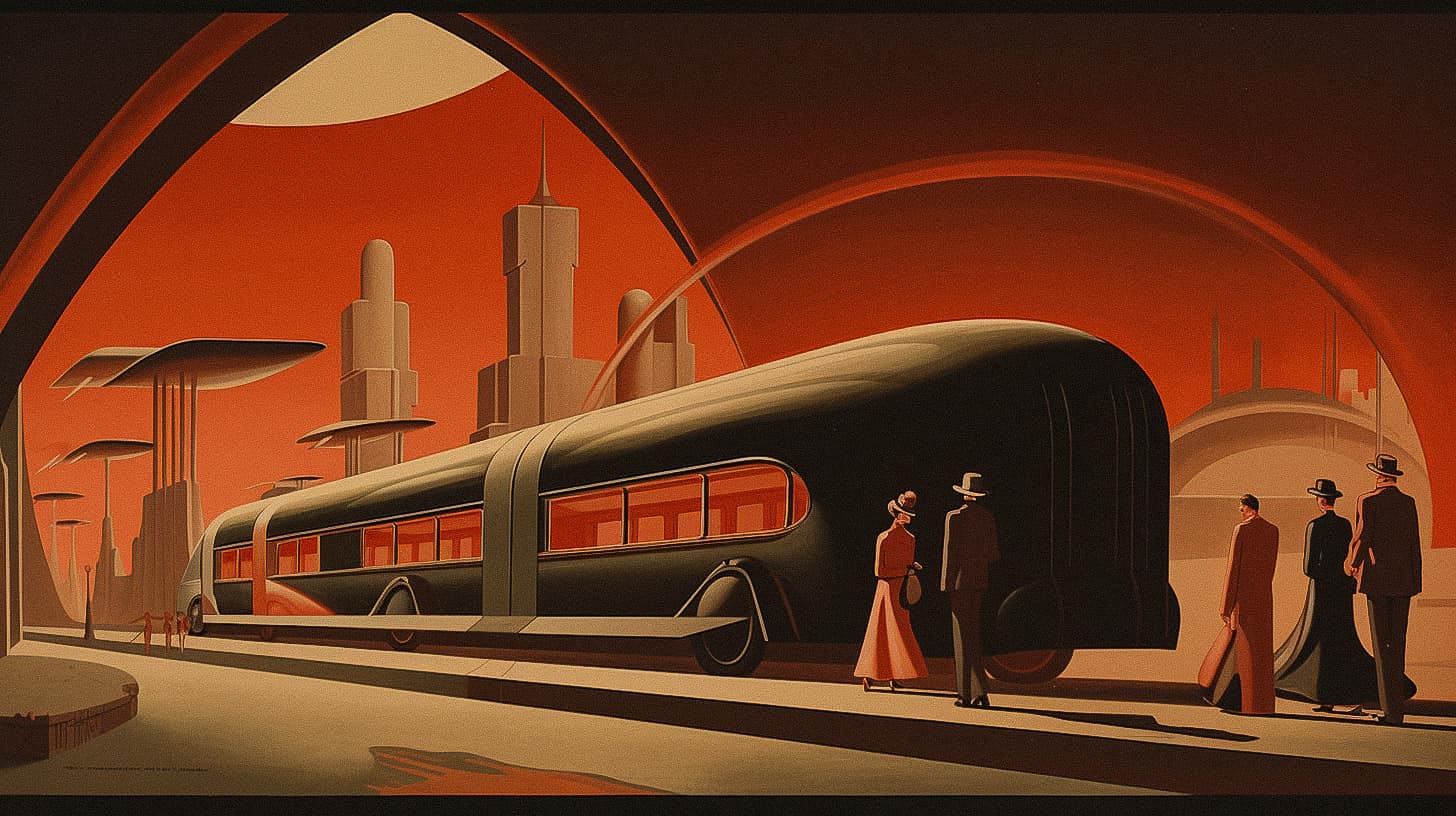 Norman Bel Geddes Midjourney style Andrei Kovalev's Midlibrary