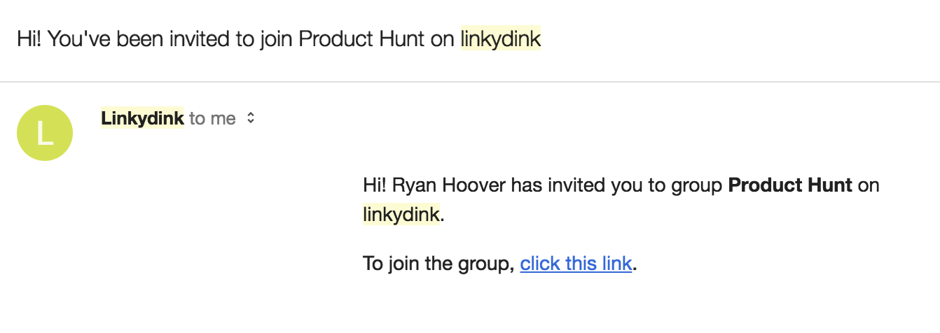 Product Hunt Linky Dink